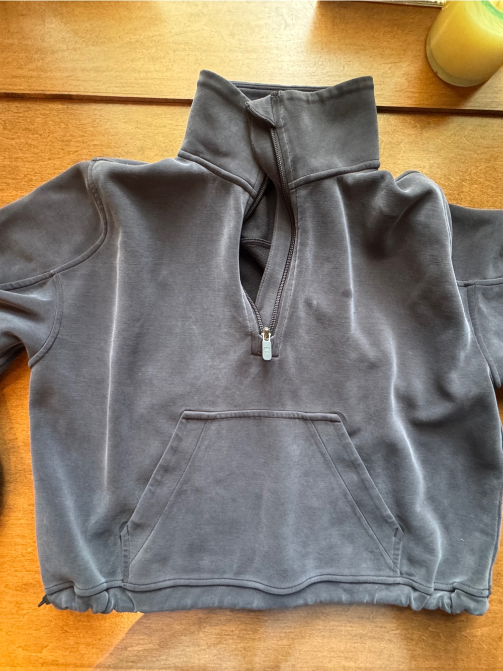 lululemon athletica Women's Dark Gray Half-Zip Hoodie